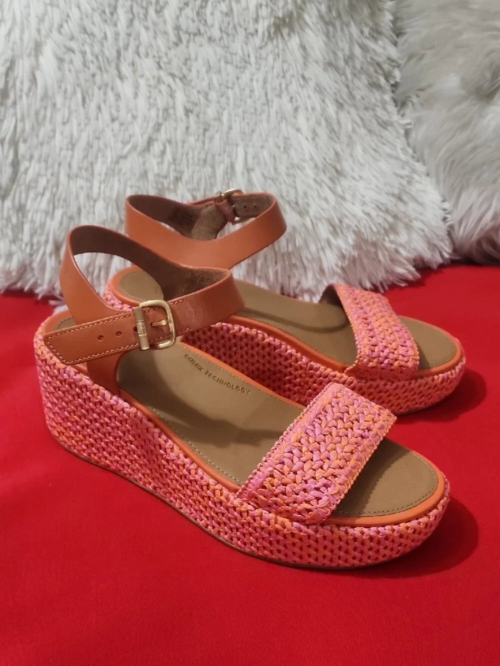 FitFlop Platfforms Woven Wedge Ankle-Strap Sandals